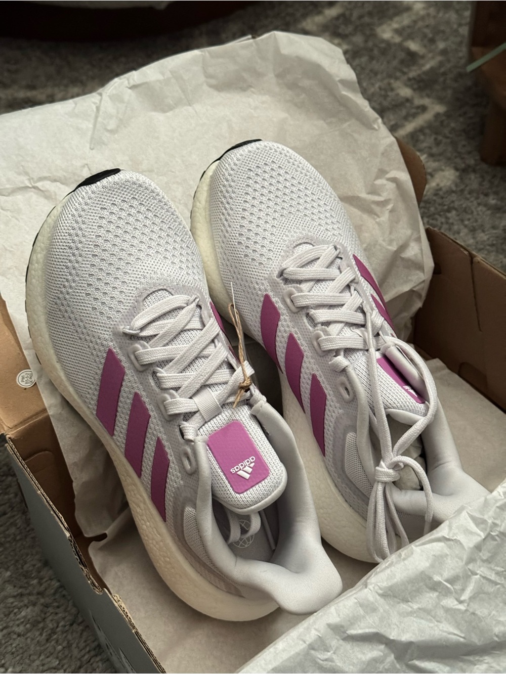 adidas Pureboost Jet Running Shoes Gray & Lilac